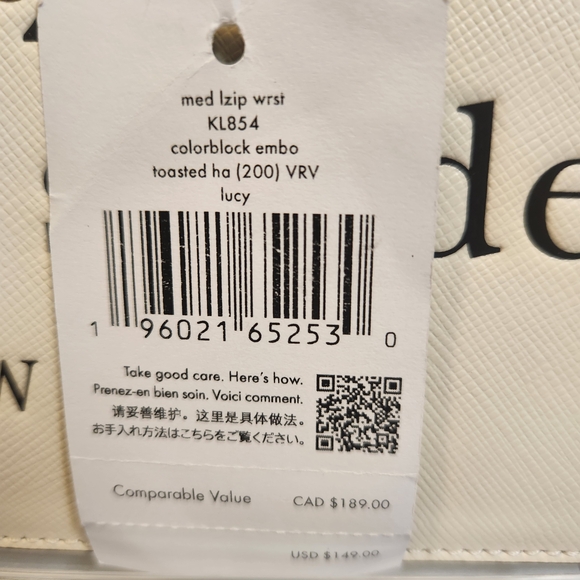 Kate Spade New York Lucy Medium L-Zip Wristlet Color Block - Picture 9 of 9